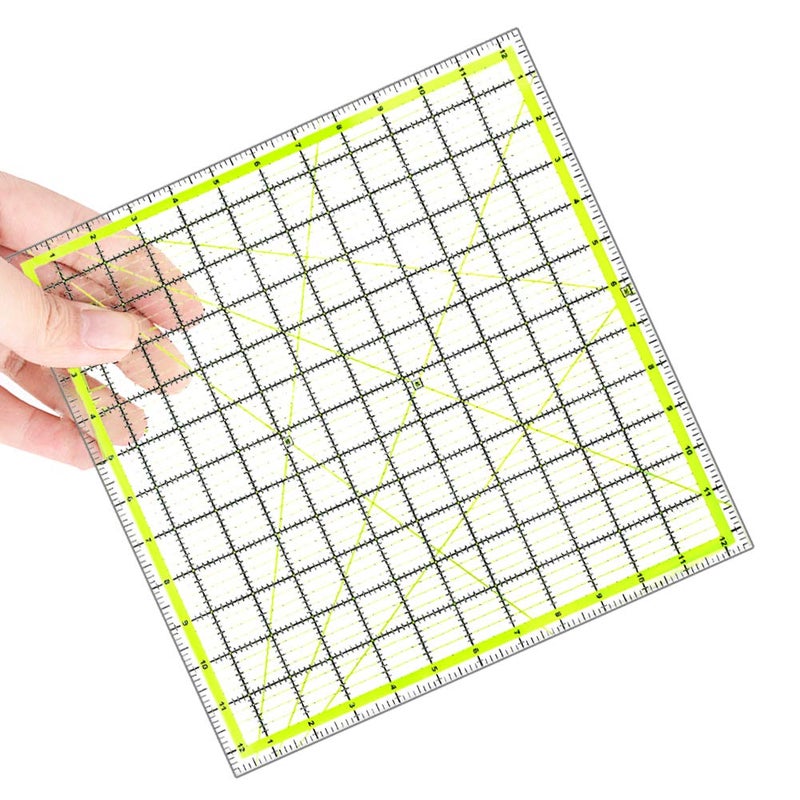 UOOU Quilting Ruler(12.5"X12.5"), Square Quilting Rulers Fabric Cutting Ruler Acrylic Quilters Rulers Clear Mark for Easy Precision Cutting and Crafts Quilting and Sewing - Image 5